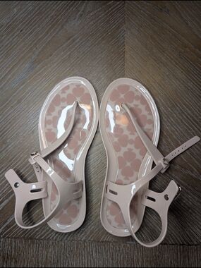 kate spade Pale Pink Jelly T-Strap Sandals